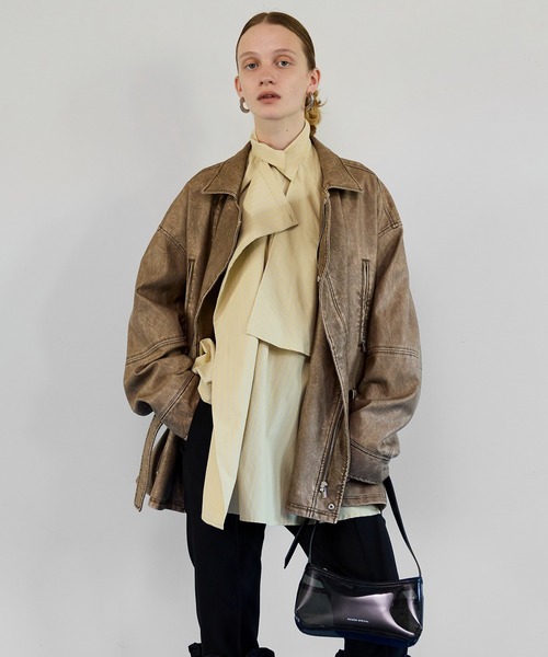 MAISON SPECIAL フェイクレザーオーバーブルゾン MAISON SPECIAL（メゾンスペシャル） ブルゾン アウター Oversized