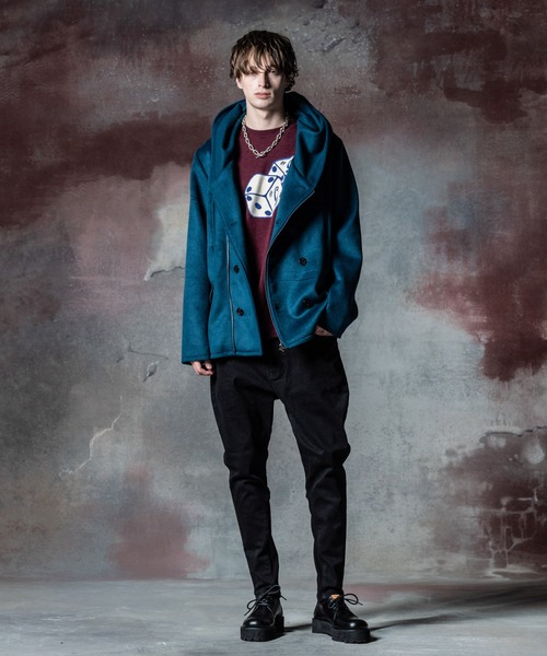 「glamb」 ピーコート S グレー メンズ_画像3