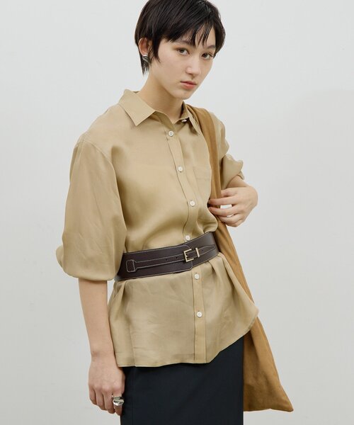 ブラウス シャツ 「洗練ブラウス」「2way」キュプラブラウス レディースの画像