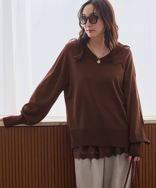 Elura（エルーラ） tシャツ サラサラタッチVネックプルオーバー/643251