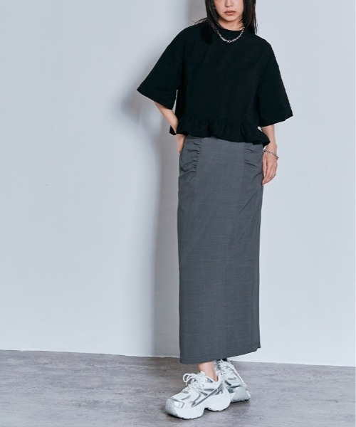 「W:Huku」 「maviru」タイトスカート M チャコール レディース_画像3