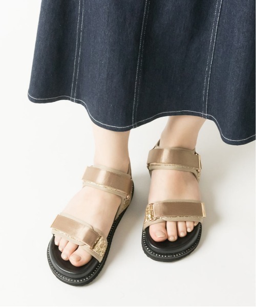 「RANDA」 フラットサンダル S シルバー レディース_画像2
