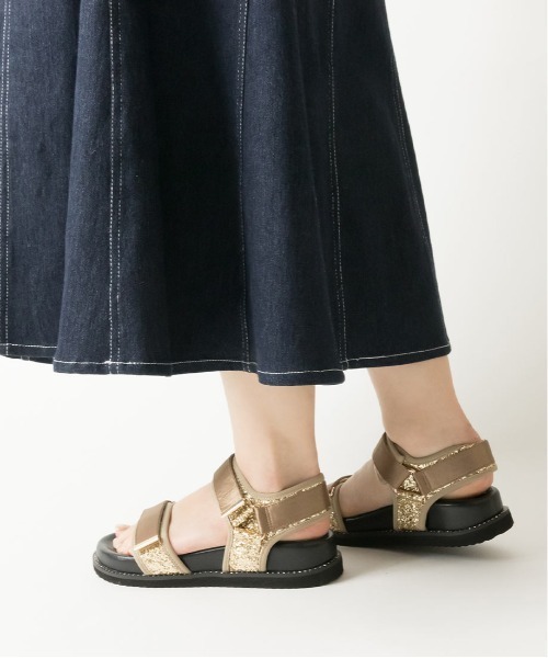 「RANDA」 フラットサンダル S シルバー レディース_画像8