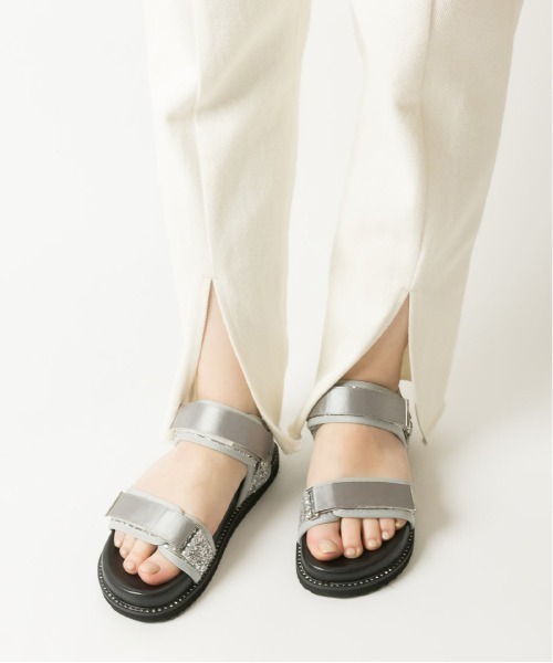 「RANDA」 フラットサンダル S シルバー レディース_画像9