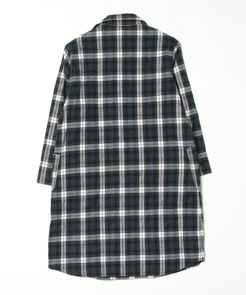 「nisica」 チェック柄シャツワンピース 1 ブルー レディース_画像2