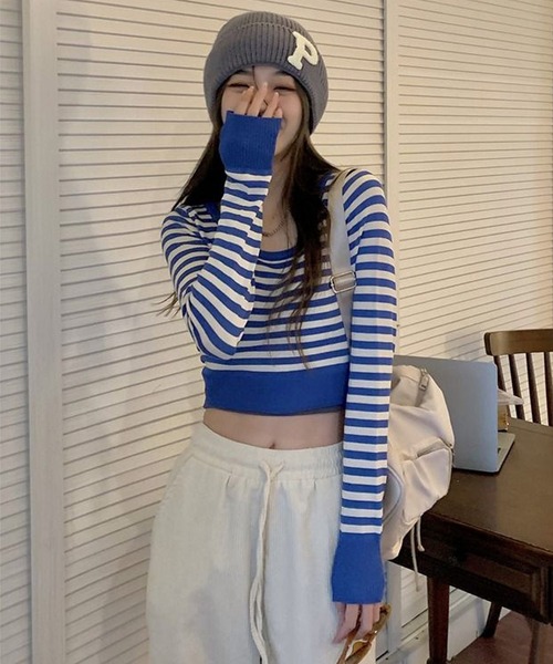 「shopnikoniko」 長袖ニット フリー ブラック レディース_画像2
