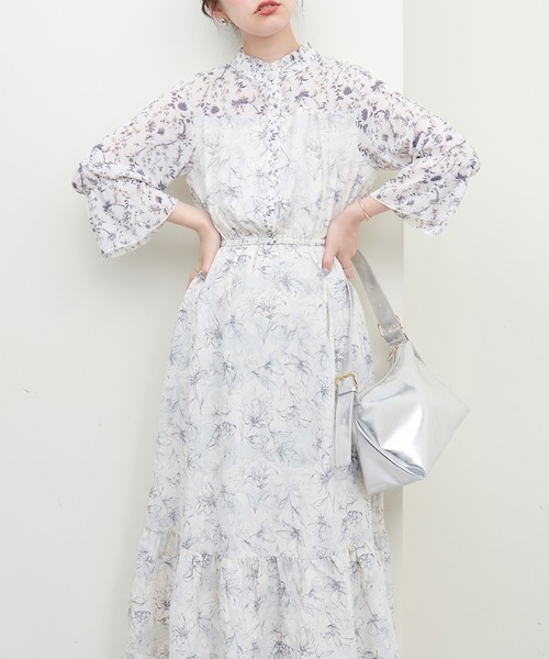 「natural couture」 長袖ワンピース MEDIUM ブラック レディース_画像7