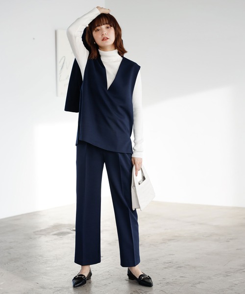 「GeeRA」 パンツスーツ X-LARGE ネイビー レディース_6