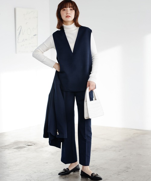 「GeeRA」 パンツスーツ X-LARGE ネイビー レディース_7