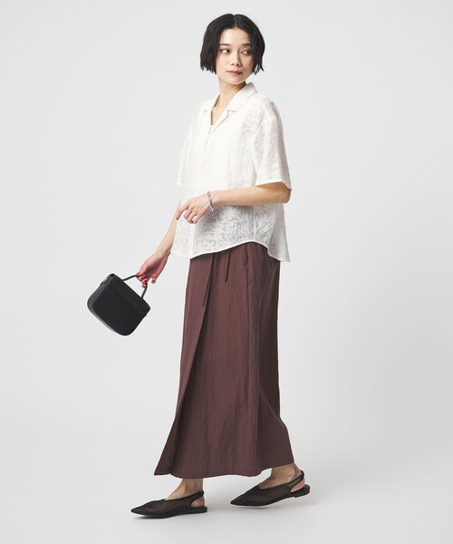 ブラウス シャツ ジャガード シャツ レディースの画像