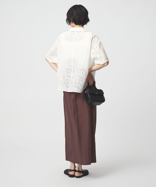 ブラウス シャツ ジャガード シャツ レディースの画像