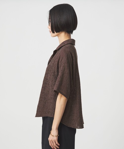 ブラウス シャツ ジャガード シャツ レディースの画像