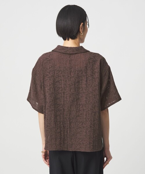 ブラウス シャツ ジャガード シャツ レディースの画像