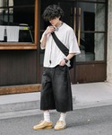 ワイドパンツ ジーンズ ケミカルウォッシュ オ...の詳細画像3
