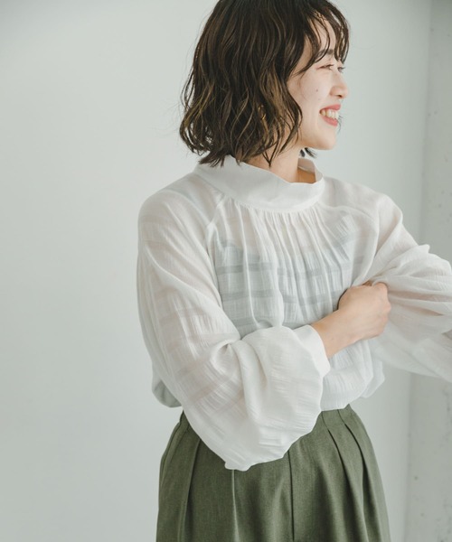 「ITEMS URBANRESEARCH」 長袖ブラウス FREE チャコールグレー レディース_画像2