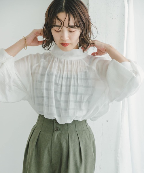 「ITEMS URBANRESEARCH」 長袖ブラウス FREE チャコールグレー レディース_画像7