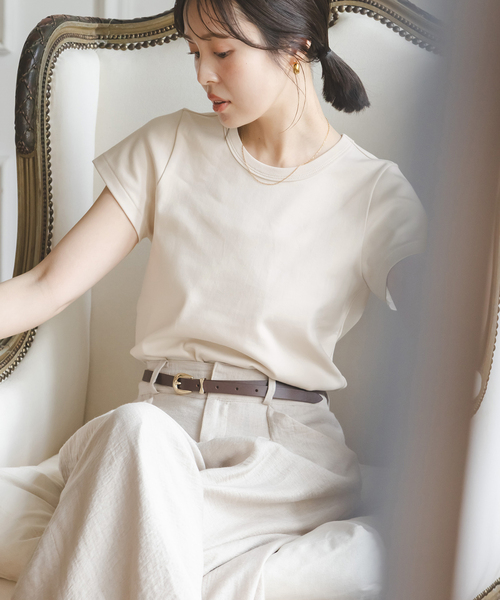tシャツ 「追加・WEB限定カラー」スビンコットンスムースコンパクトTシャツ2 レディースの画像