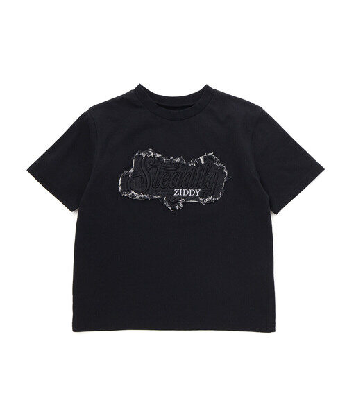 ZIDDY（ジディー） tシャツ 「 ニコプチ 」デニムワッペン ロゴTシャツ
