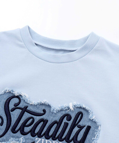 ZIDDY（ジディー） tシャツ 「 ニコプチ 」デニムワッペン ロゴTシャツ