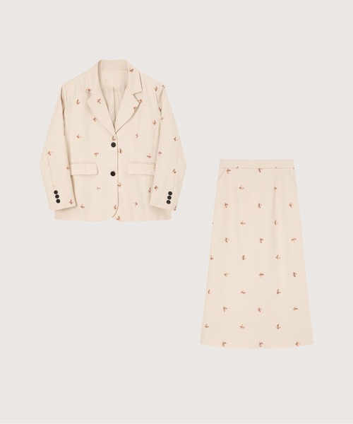 LA POMME petit（ラポミ・プチ） セットアップ Butterfly Embroidery 