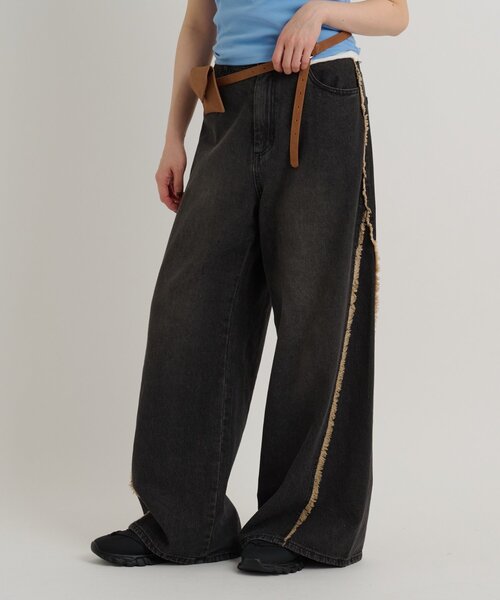 「w closet」 デニムパンツ MEDIUM ブラウン系その他 レディース_画像2