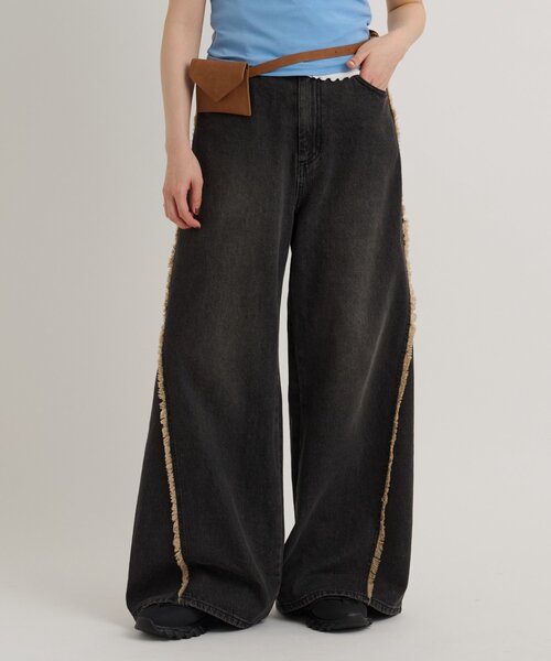 「w closet」 デニムパンツ MEDIUM ブラウン系その他 レディース_画像3