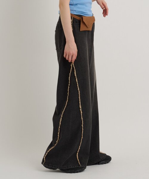 「w closet」 デニムパンツ MEDIUM ブラウン系その他 レディース_画像4