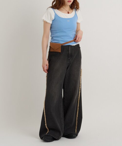 「w closet」 デニムパンツ MEDIUM ブラウン系その他 レディース_画像7