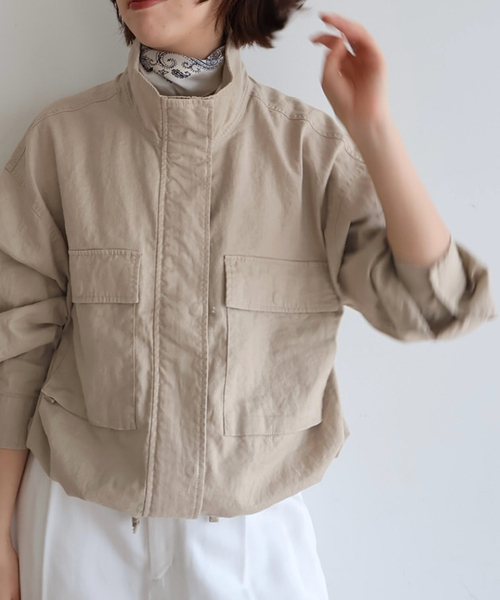 SLOBE IENA（スローブイエナ） コート アウター 綿麻スタンドブルゾン