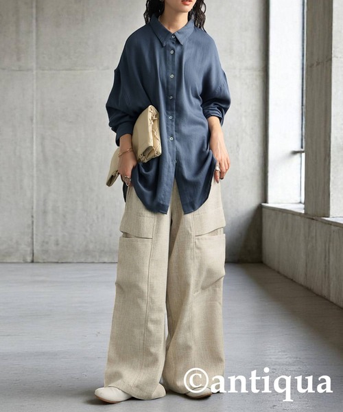 「antiqua」 長袖シャツ ONESIZE ホワイト レディース_画像4