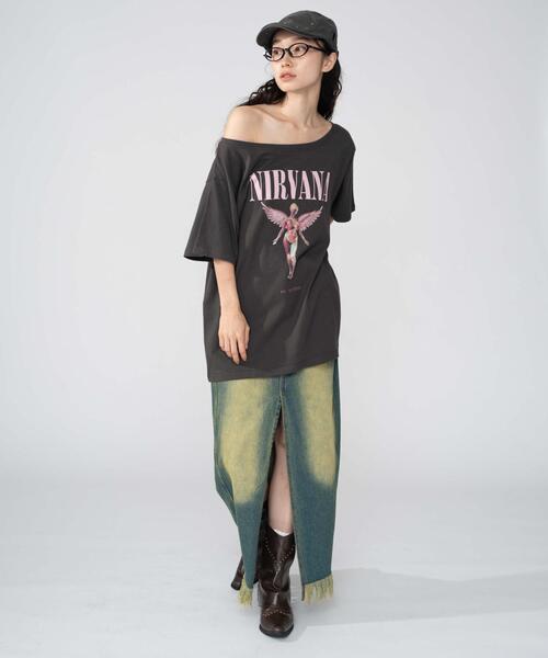 「NIRVANA」 半袖Tシャツ FREE ホワイト レディース_画像3