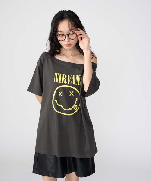「NIRVANA」 半袖Tシャツ FREE ホワイト レディース_画像5