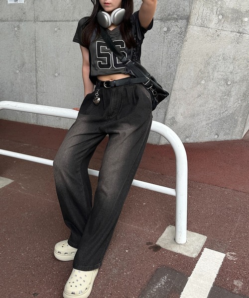 「apres jour mignon」 デニムパンツ MEDIUM インディゴブルー レディース_画像2