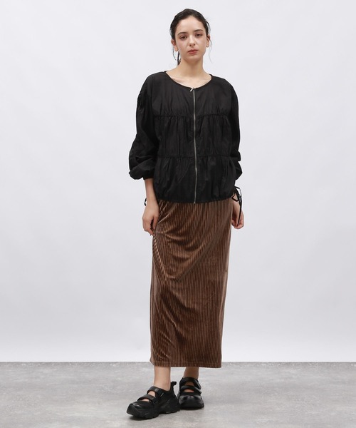 「LAKOLE」 ナイロンブルゾン MEDIUM ブラウン レディース_画像2