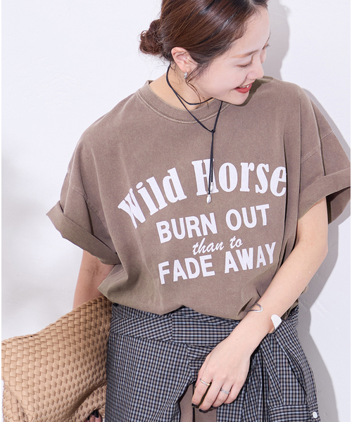 tシャツ 「追加3」ラウンドヘムピグメントT レディースの画像