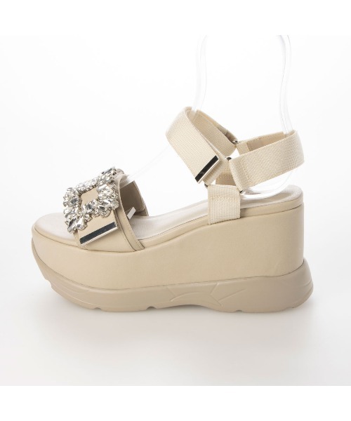 「EVOL」 フラットサンダル S ブラック レディース_画像8