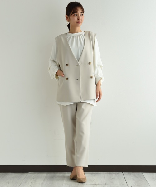 「INTERPLANET」 パンツ MEDIUM ネイビー レディース_画像7