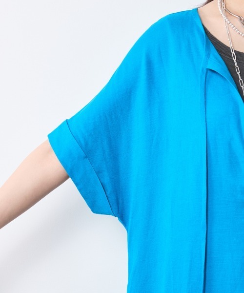 「CHIC STYLE」 半袖ワンピース LL ブラウン レディース_画像6