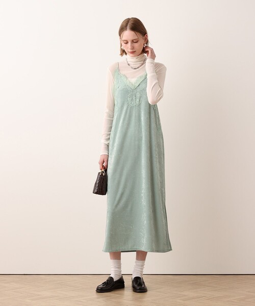 allureville（アルアバイル） ワンピース ベロアレースコンビキャミ