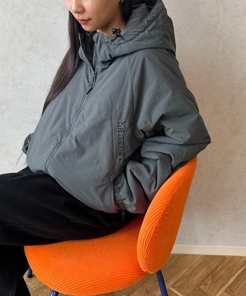 美品 Munsingwear プリマロフト 中綿ジャケット サイズL レディース Marmot（マーモット） コート アウター 別注 プリマロフト 中綿入り