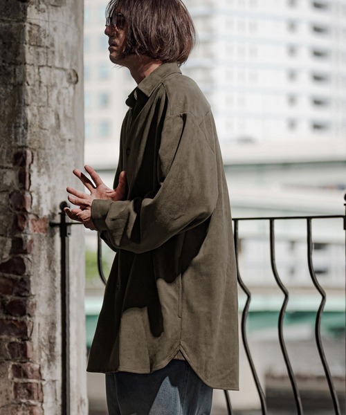 CAMBIO（カンビオ） シャツ ms6608-Ponti Suede Skipper Long Shirt
