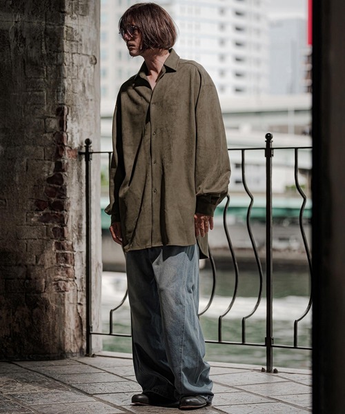 CAMBIO（カンビオ） シャツ ms6608-Ponti Suede Skipper Long Shirt