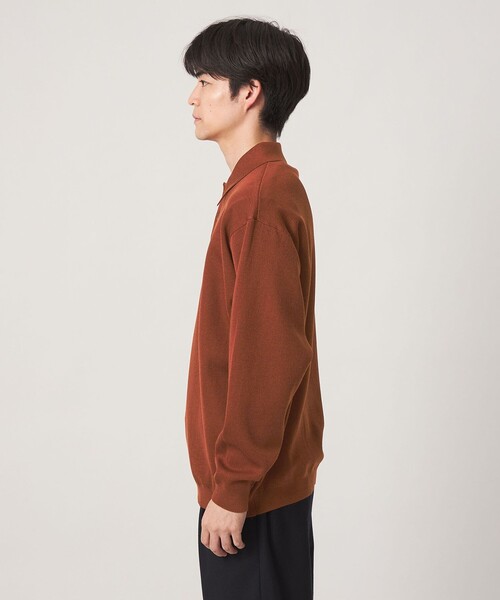 【キャプテンズヘルム】美品 ポロシャツ 長袖 ブラウン XL メンズ green label relaxing（グリーンレーベルリラクシング） ポロシャツ