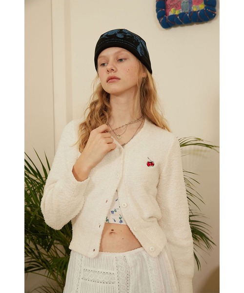 カーディガン KIRSH SMALL CHERRY CROP CARDIGAN LS/キルシー