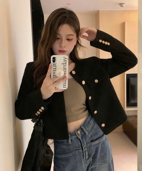 LADY LIKE（レディライク） ジャケット ノーカラージャケット ゴールド