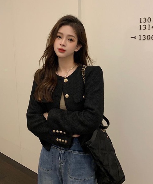 LADY LIKE（レディライク） ジャケット ノーカラージャケット ゴールド