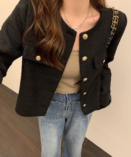 LADY LIKE（レディライク） ジャケット ノーカラージャケット ゴールド