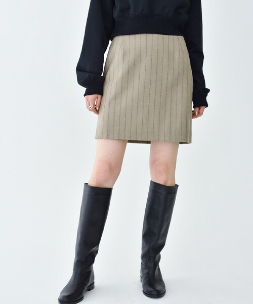 スカート PRADA Wool Zip Skirt 40 PRADA Wool Zip Skirt 40 Skirt With Underskirt