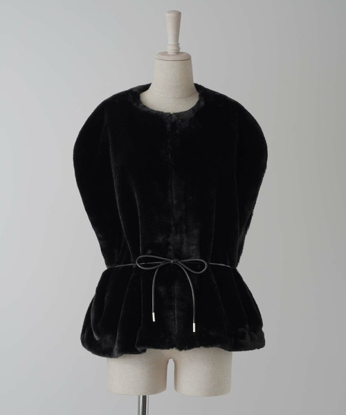 HUIT bouquet ベスト ジレ エコファー マント風 レディース : ZOZOTOWN