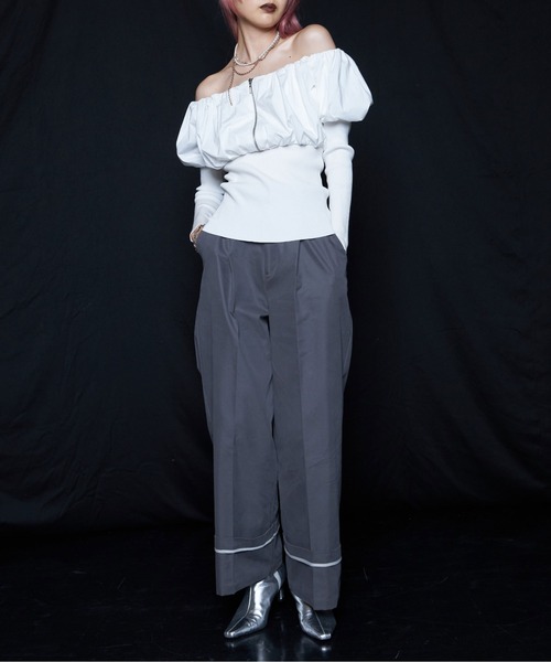 JOSE MOON（ジョゼムーン） tシャツ ZIP OFFSHOULDER/ジップオフ
